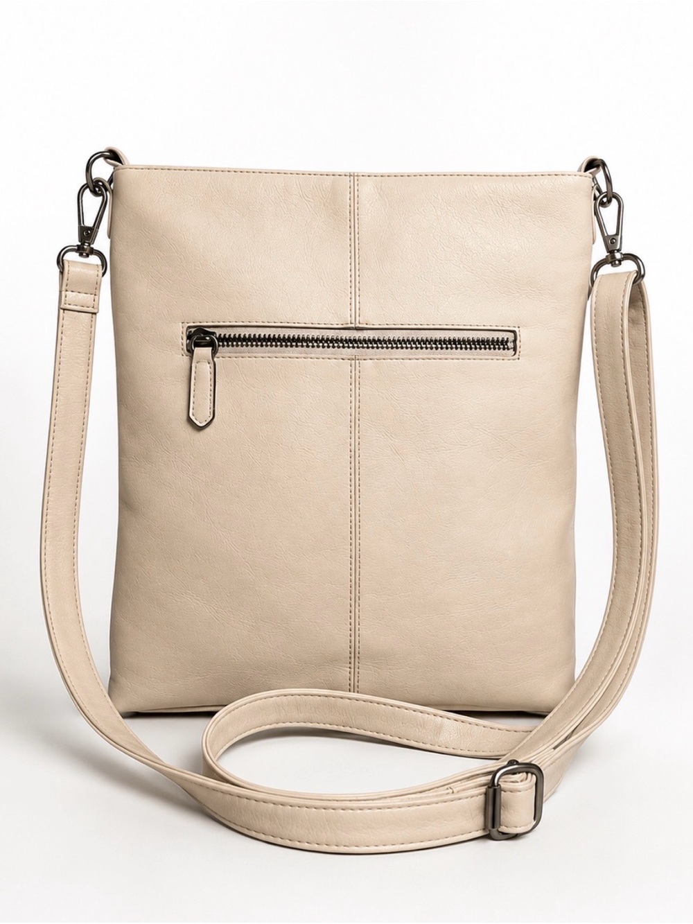 Coach Leather Tote Beige with Subtle Logo